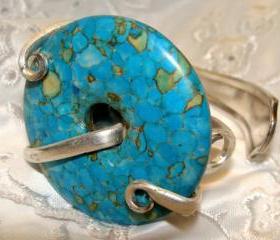 Turquoise Bent Fork Bracelet